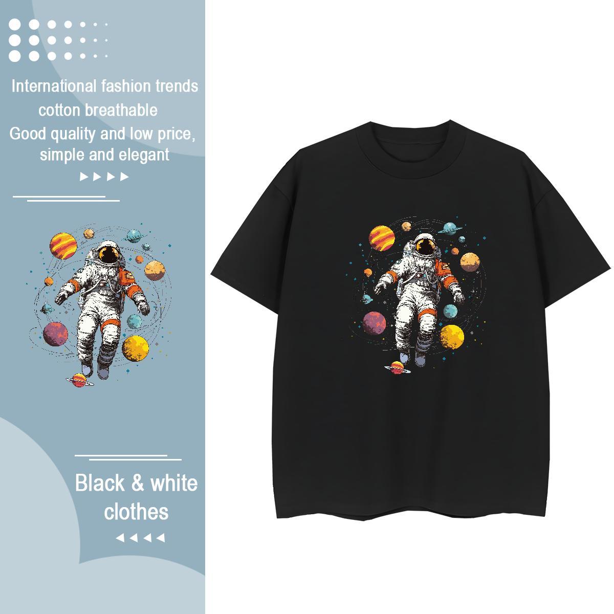 Wholesale Unisex Tshirts 230g Cotton universe Casual Daily Wear Woman T Shirts Breathable Plus Size Cartoon Clothes Shirt