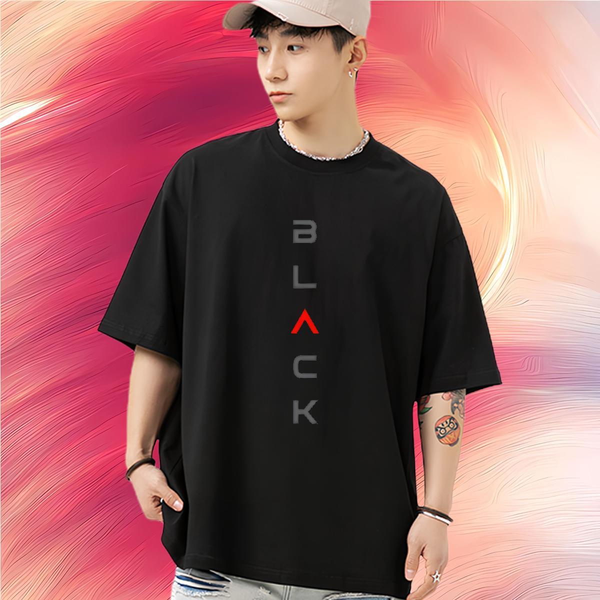 Cool T Shirt For Man 100% Cotton 230g letter Street Wear DIY Anime Crew Neck Men Tops Tees 2024 Designer Clothings