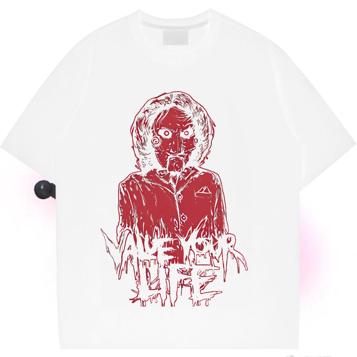 Free Shipping Tshirt for Man Woman 230g Cotton scary Sport T-Shirts Crew Neck Breathable Cartoon Anime Polos