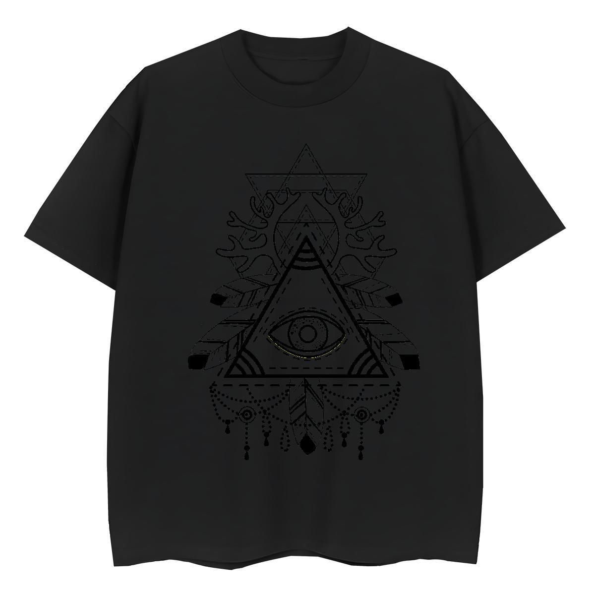 Cool T shirt 230g Cotton eye of the devil High Street Hip Hop Plus Size Custom Pure Cotton Men Tops Tees Designer Fashion Tees Shirts