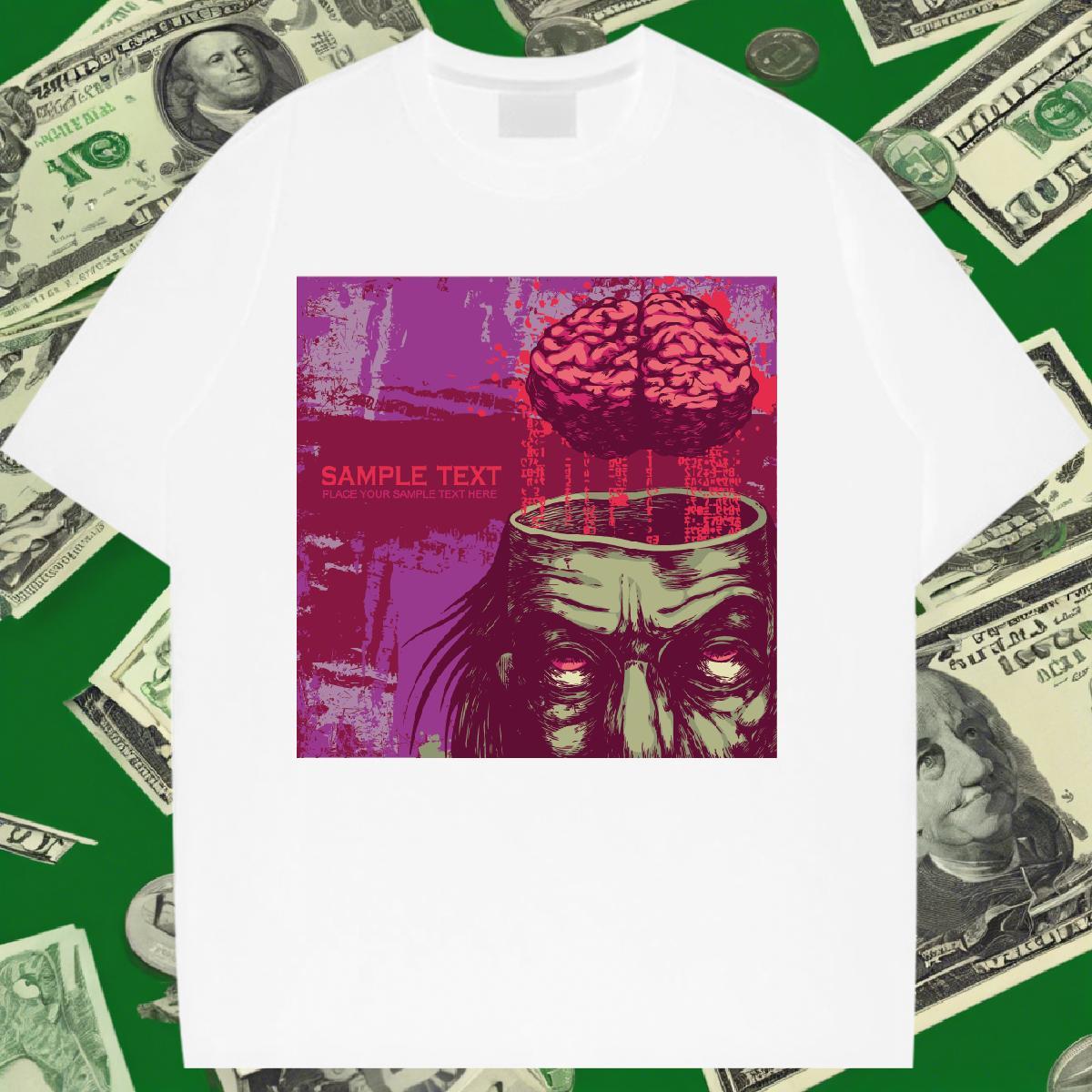 5A Woman Tshirt 230g 100% Cotton scary High Street Hip Hop T Shirts Women Breathable Soft Custom Printing Top Tees