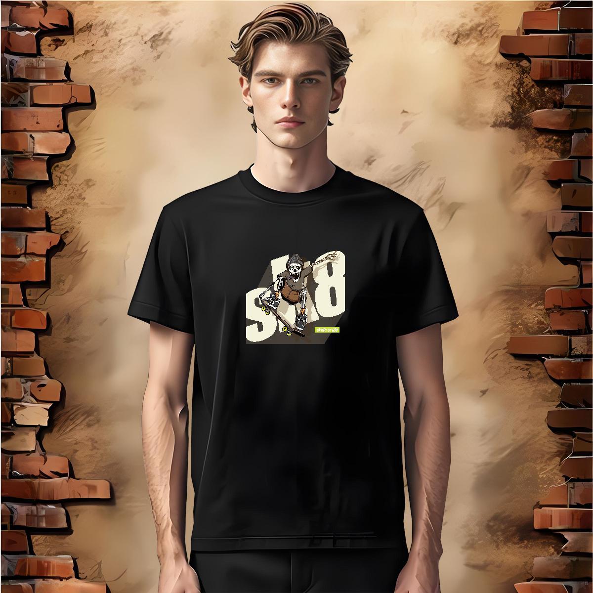 Cool Design T-Shirts 230g Pure Cotton skull Anime Printing Street Plus Size Custom Breathable Short Sleeve Men Tops Tees New Arrival Tshirts