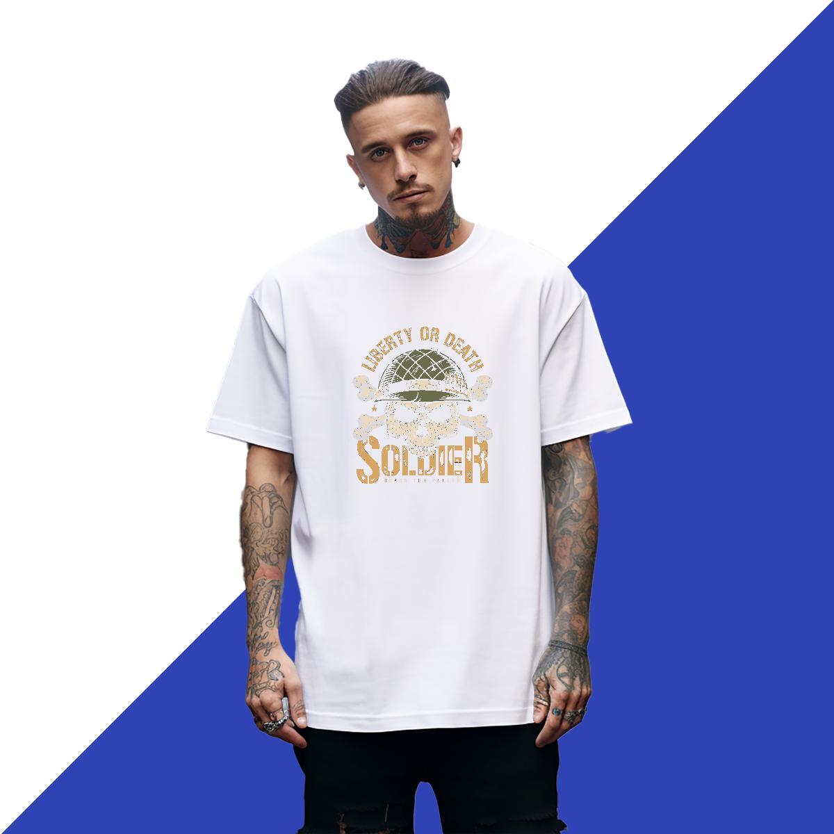 Brand Men T Shirts 100% Cotton 230g skull Casual Beach Custom Print Oversized Breathable Short Sleeve Couples T Shirts New Designer Tops