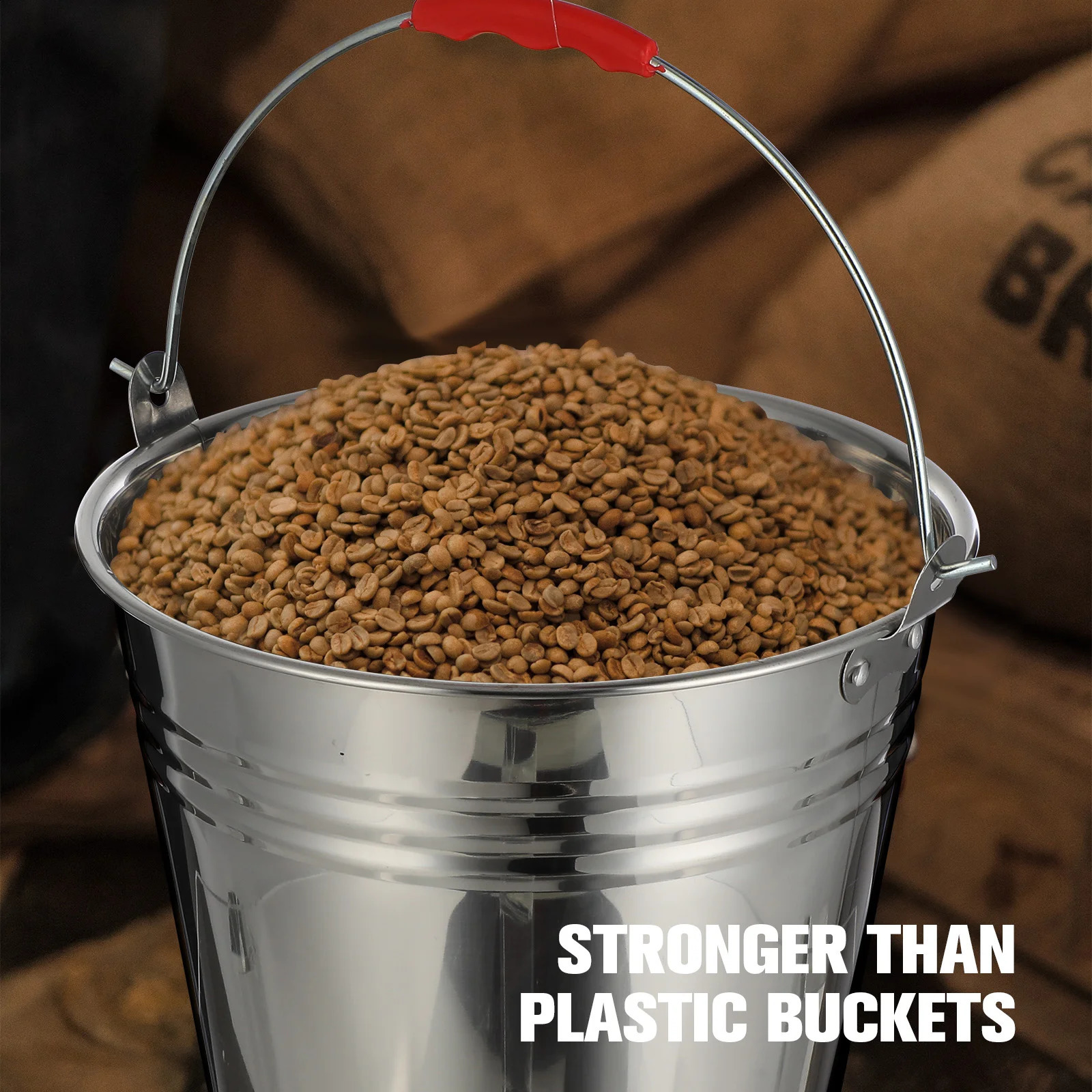 Stainless steel square plastic metal paint household bucket with lid milk cube 240824