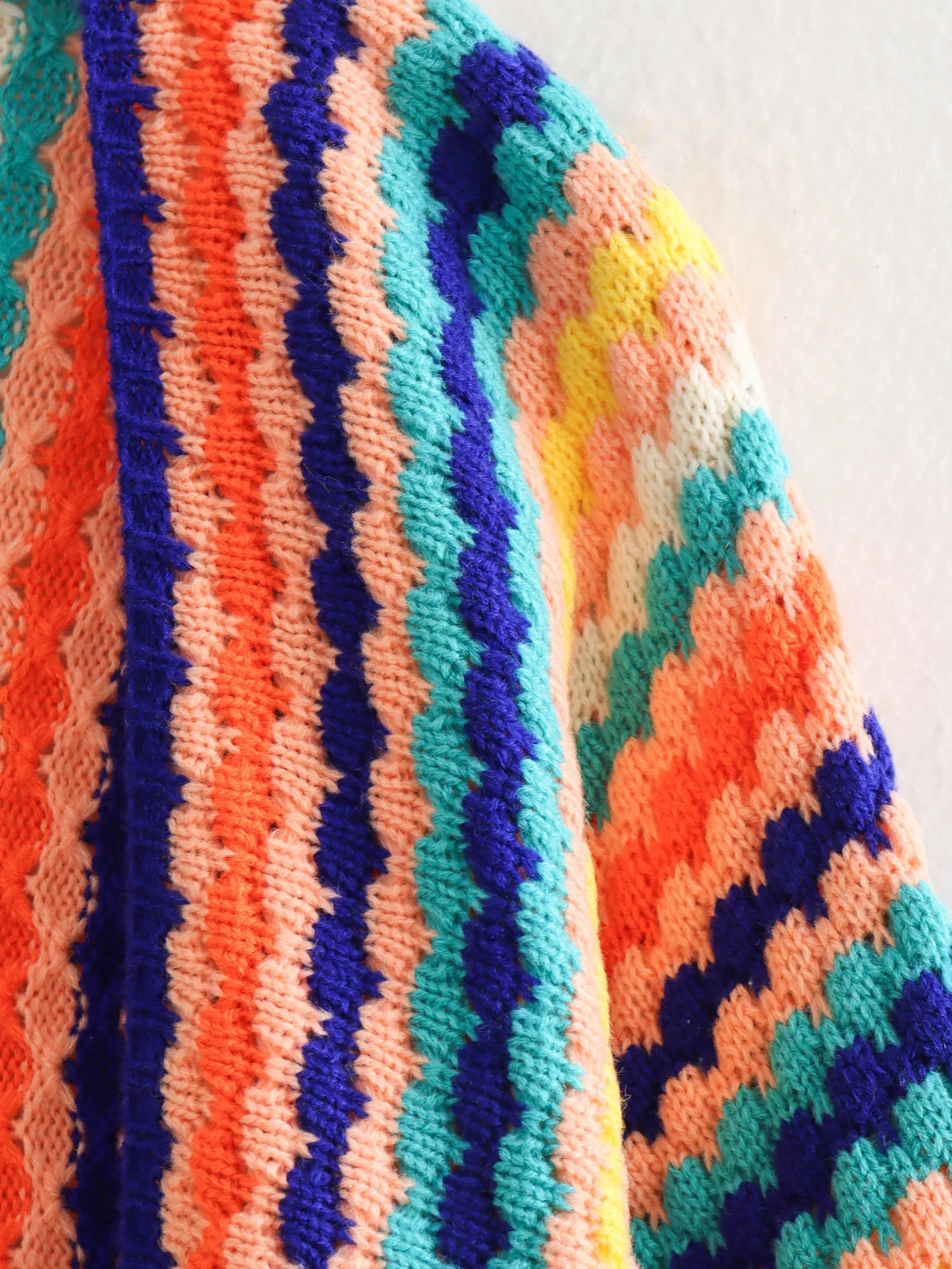 Women Autumn Female Casual Streetwear Long Sleeve Colorful Cardigan Knitted Open Stitch Sweater 240824