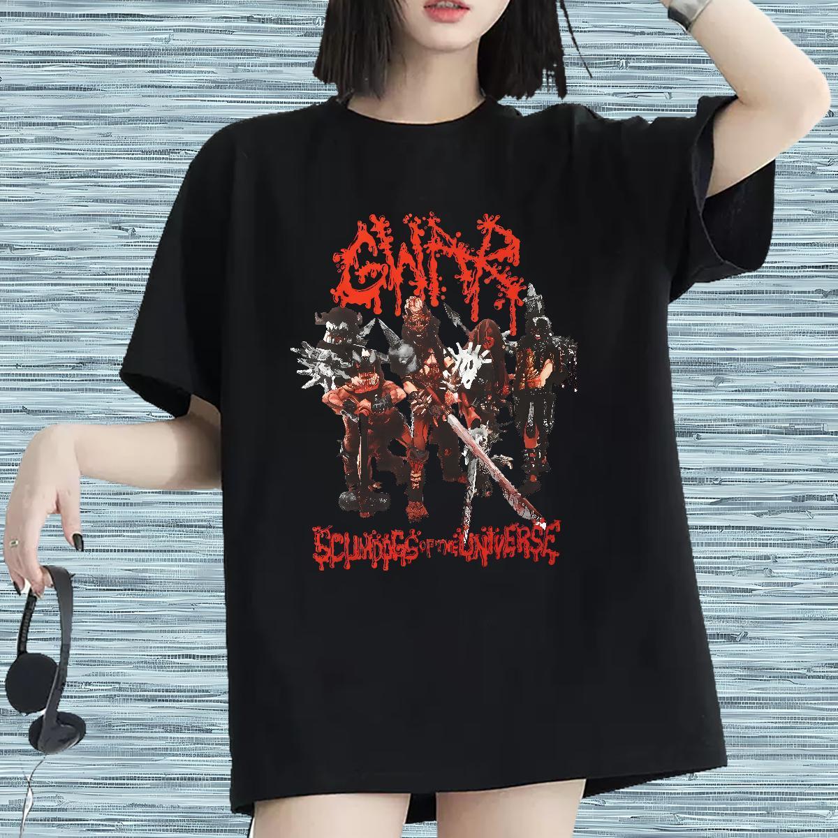 Loose Couples T Shirts 100% Cotton 230g scary Summer Casual T shirt Breathable Crew Neck Custom Print Plus Size Tshirts