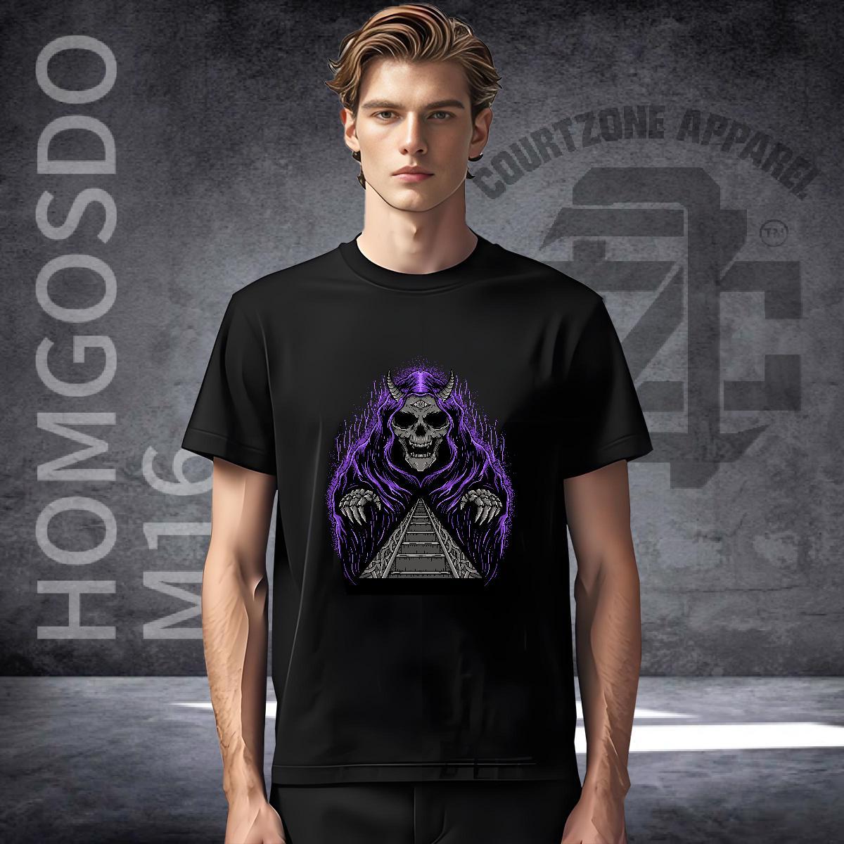Soft T-Shirts 230g Pure Cotton skull Street wear Hip Hop White Plus Size Breathable Short Sleeve Tshirt for Man Woman Brand Tees Shirts