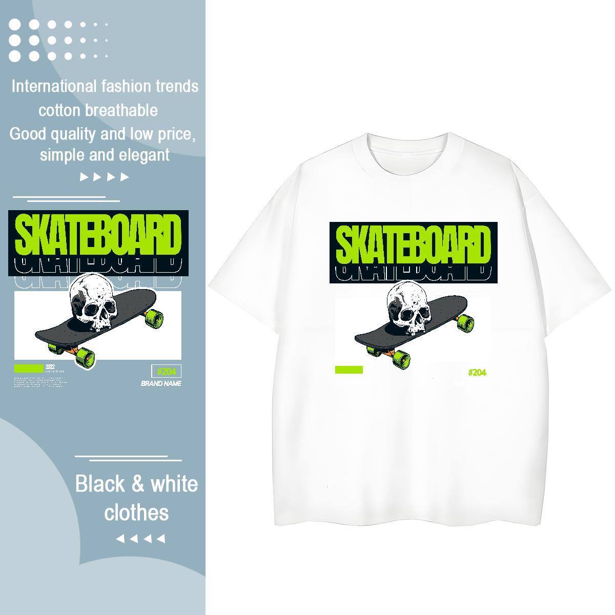 Unisex Mens T Shirts 230g Pure Cotton skateboarding Hip Hop Street Custom Anime Crew Neck Breathable Men Clothes T-Shirt Stylist Tees Shirts