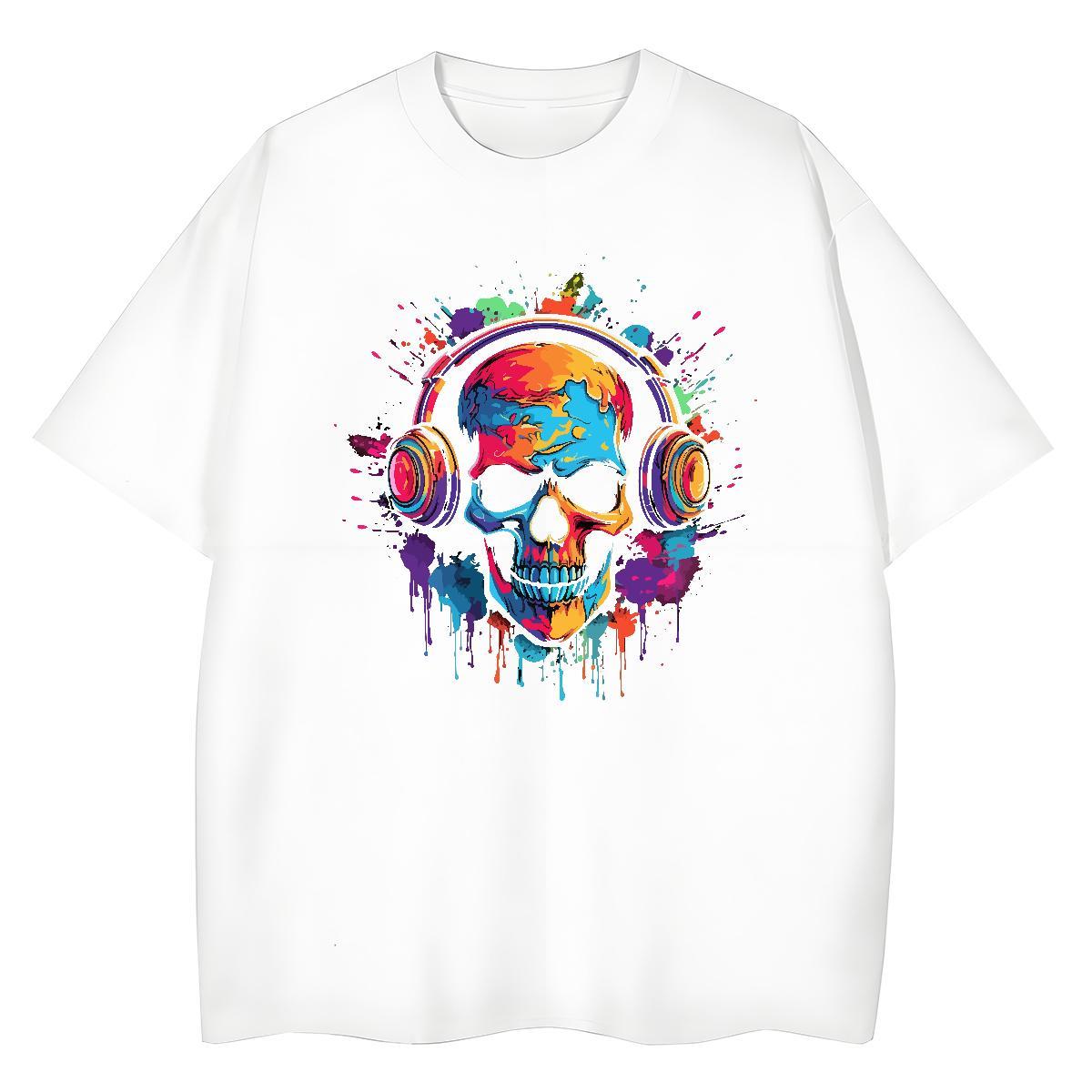 Loose Men T Shirts 100% Cotton 230g skull Summer Casual Custom Anime Breathable Soft Men Clothes T-Shirt 2024 Designer Tees Shirts