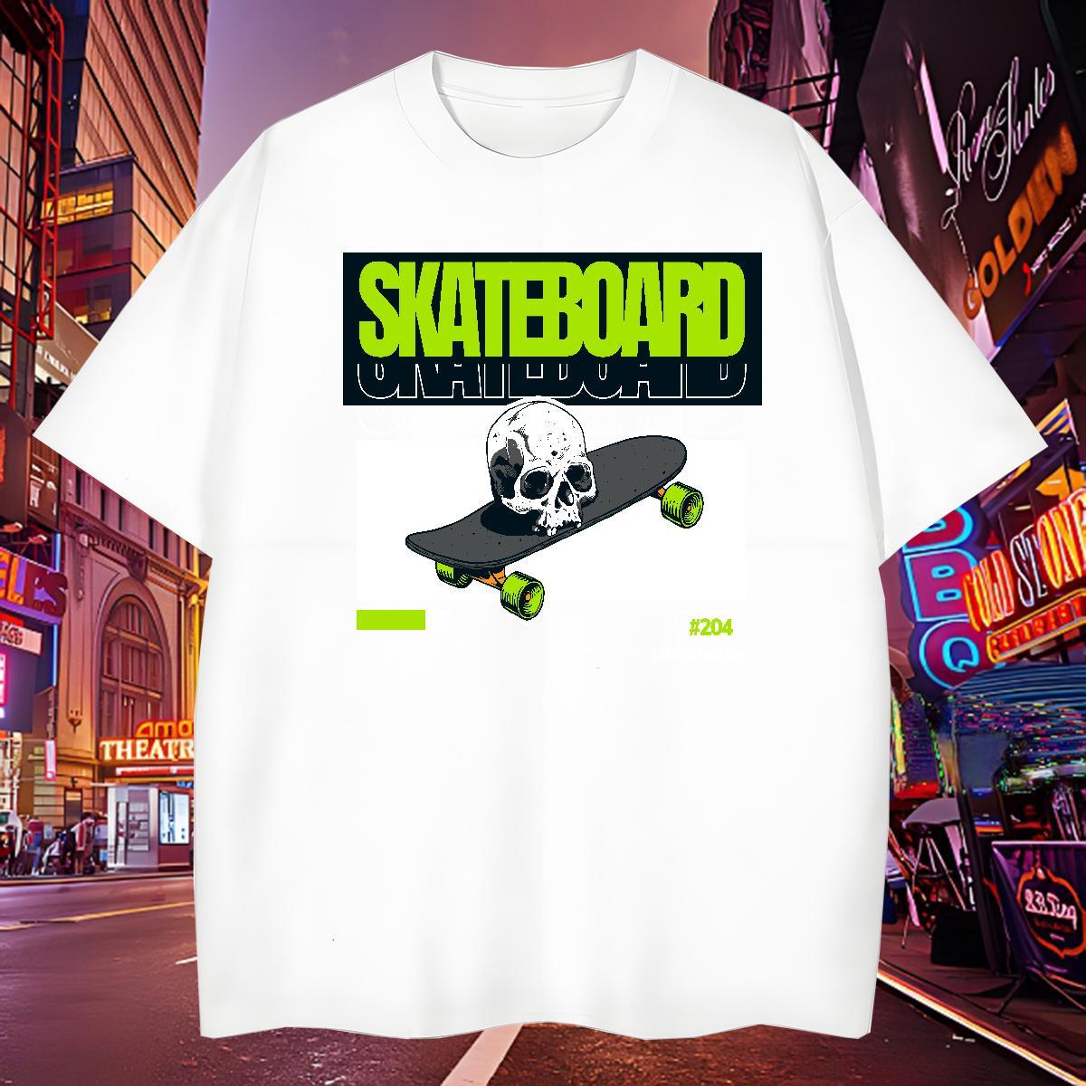 High Quality Mens T Shirts 230g Cotton skateboarding Beach Black White Crew Neck Breathable Men Tshirts DIY Clothings
