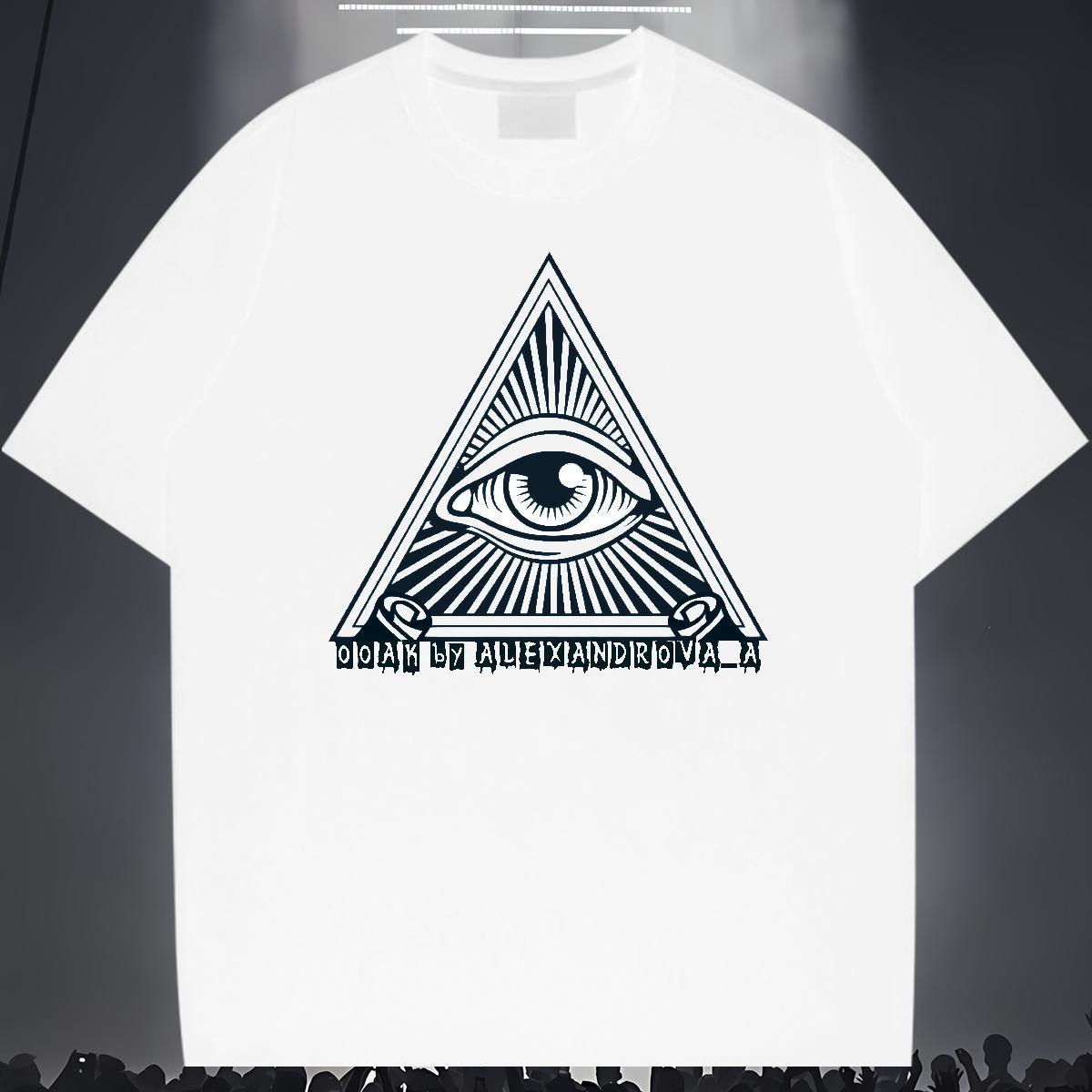 Wholesale Mens T Shirts 230g 100% Cotton eye of the devil Casual Beach White Plus Size O-Neck Short Sleeve Men Tees Classic Casual Tshirts