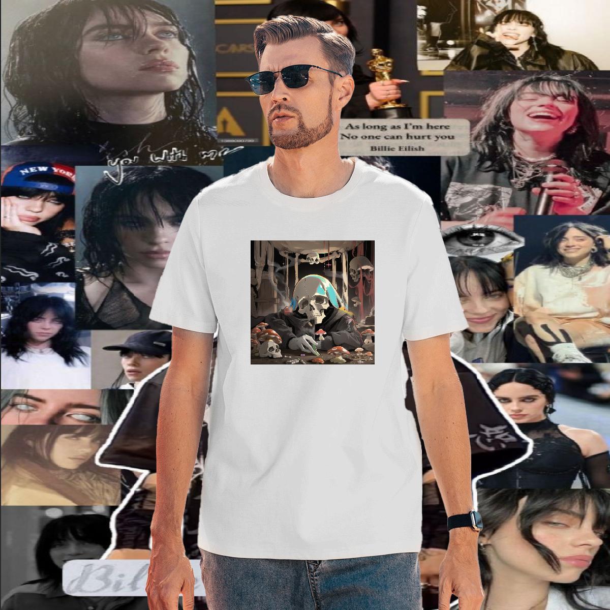 Unisex Men T Shirts 100% Cotton 230g skull Spring Summer Custom Cartoon Round Neck Short Sleeve Tshirt for Man Woman Stylist Tops Tees