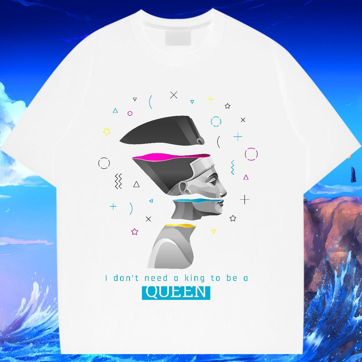 Popular Couples T Shirts 230g Pure Cotton painting Spring Summer T Shirt For Woman O-Neck Short Sleeve Custom Print Oversized Top Tees