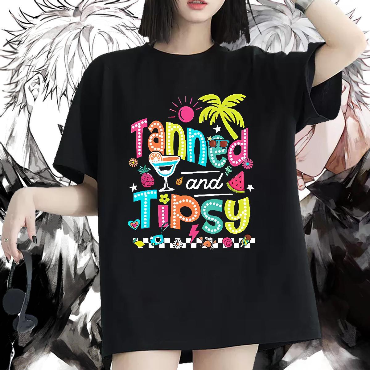 Loose Women Tees 230g Pure Cotton letter Casual Sport T shirt O Neck Short Sleeves Custom Printing Clothes