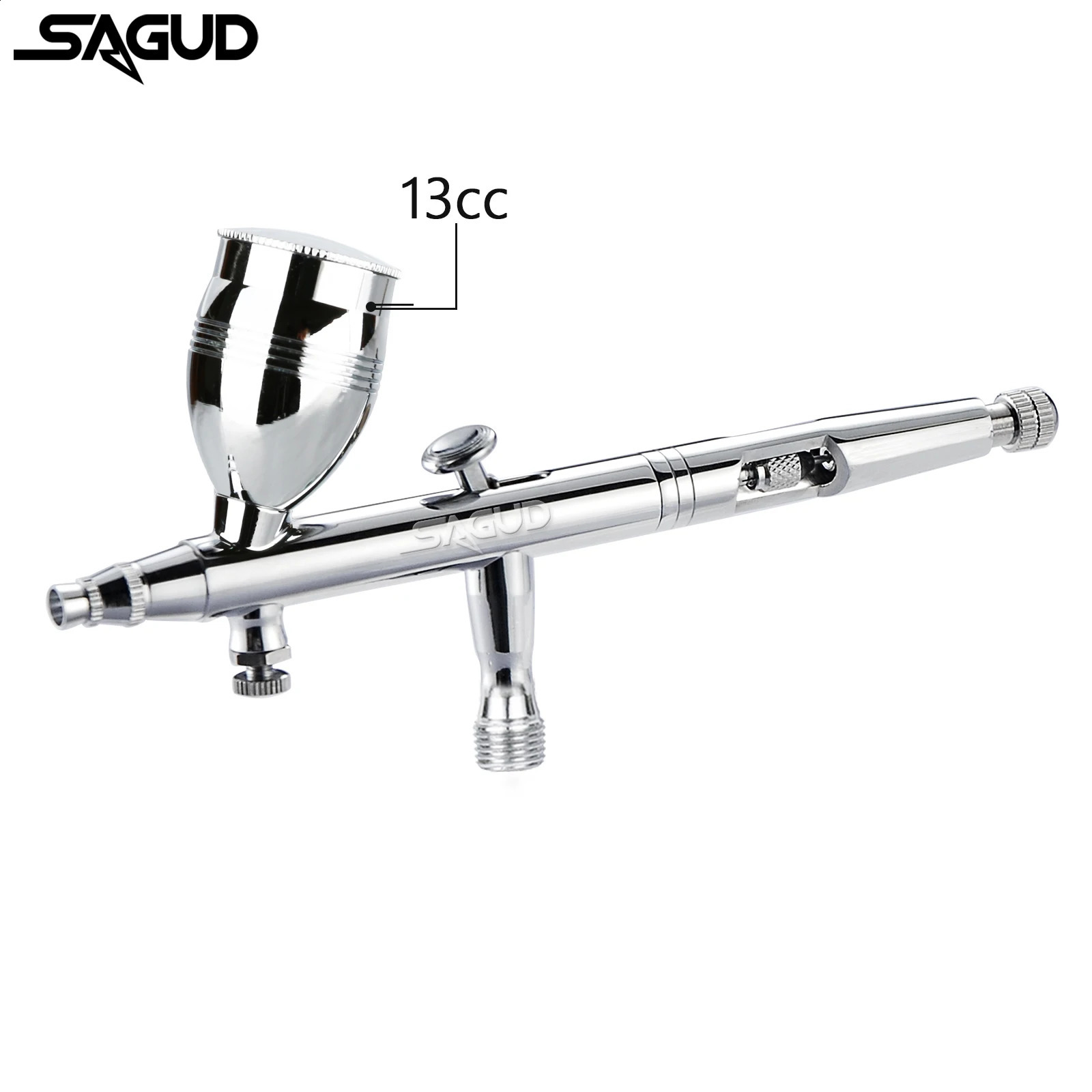 SAGUD double action spray gun kit 0.m air brush with 2/5/13CC spray cup and wrench dropper tool for cake tattoo nail painting 240823