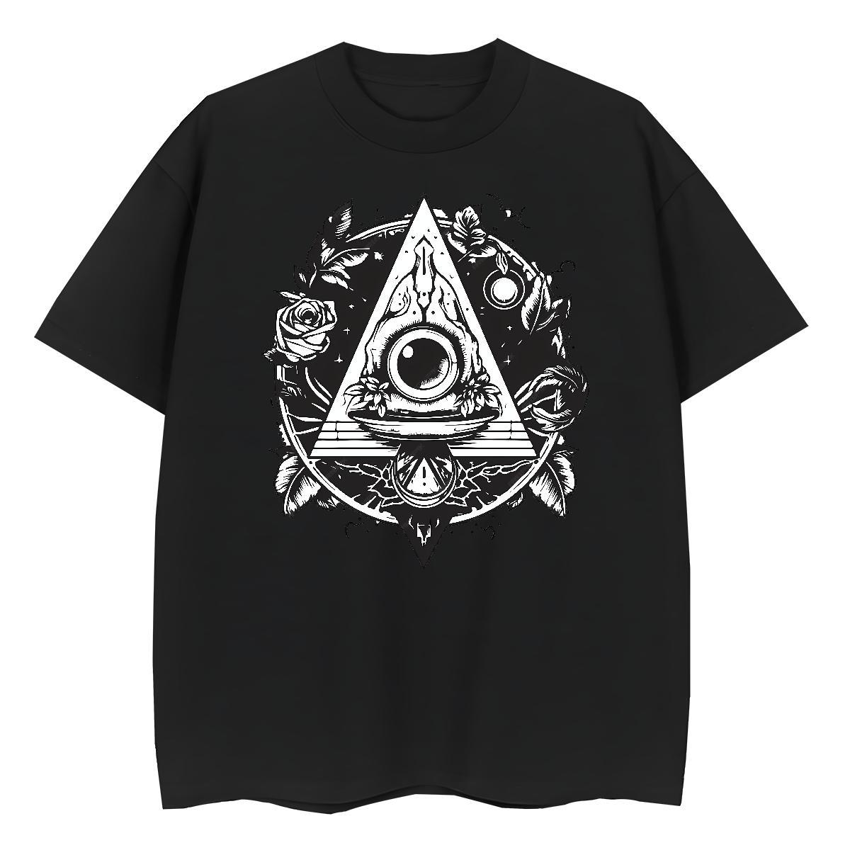 Classic T Shirts Men 230g Cotton eye of the devil Anime Printing Street Custom Printing Breathable Men Tshirts New Arrival Clothings