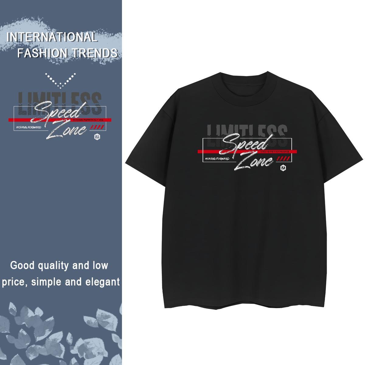 Comfortable Men T Shirts 230g Pure Cotton letter Outdoor Custom Anime Short Sleeve O-Neck Men Clothes T-Shirt Classic Top Tees