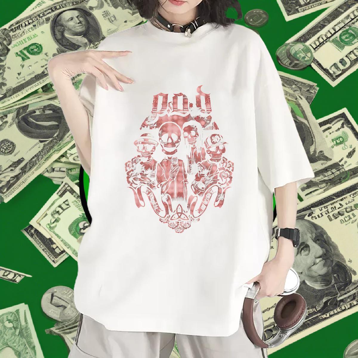 Designer Women Tshirts 100% Cotton 230g skull Casual Womens T Shirts Breathable Plus Size Cartoon Clothes
