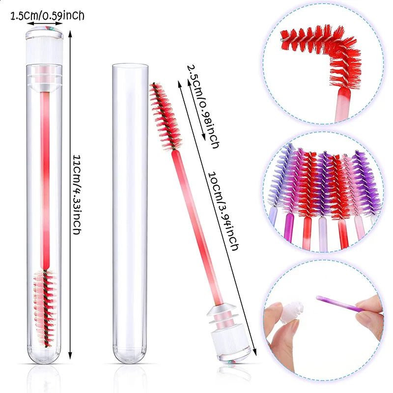 50100Pcs custom eyelash brush tube rose drill bit reusable applicator 240801