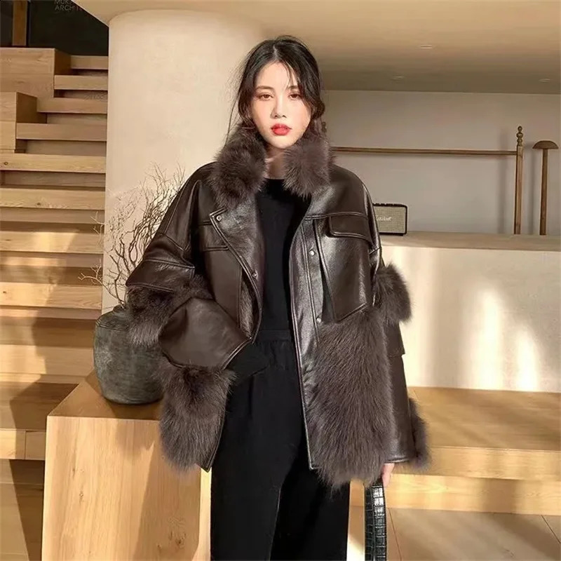 selling womens fur coat winter loose Korean version fashionable fox thick Haining highend 240824