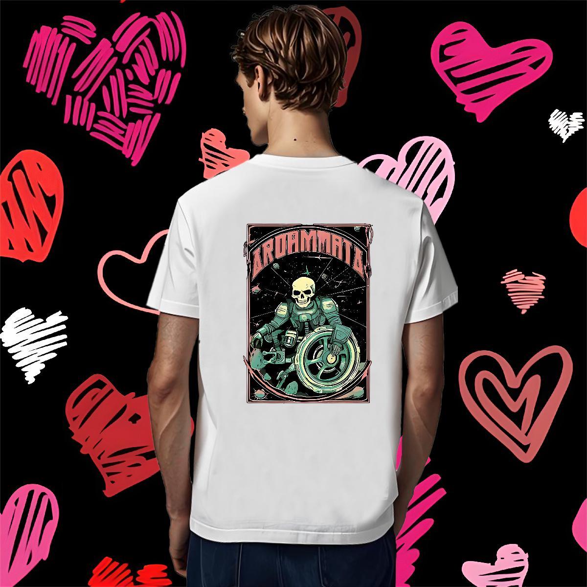 Free Shipping Man T Shirts 100% Cotton 230g skull Casual Black White Breathable Short Sleeve Couples T Shirts New Designer Tees Shirts