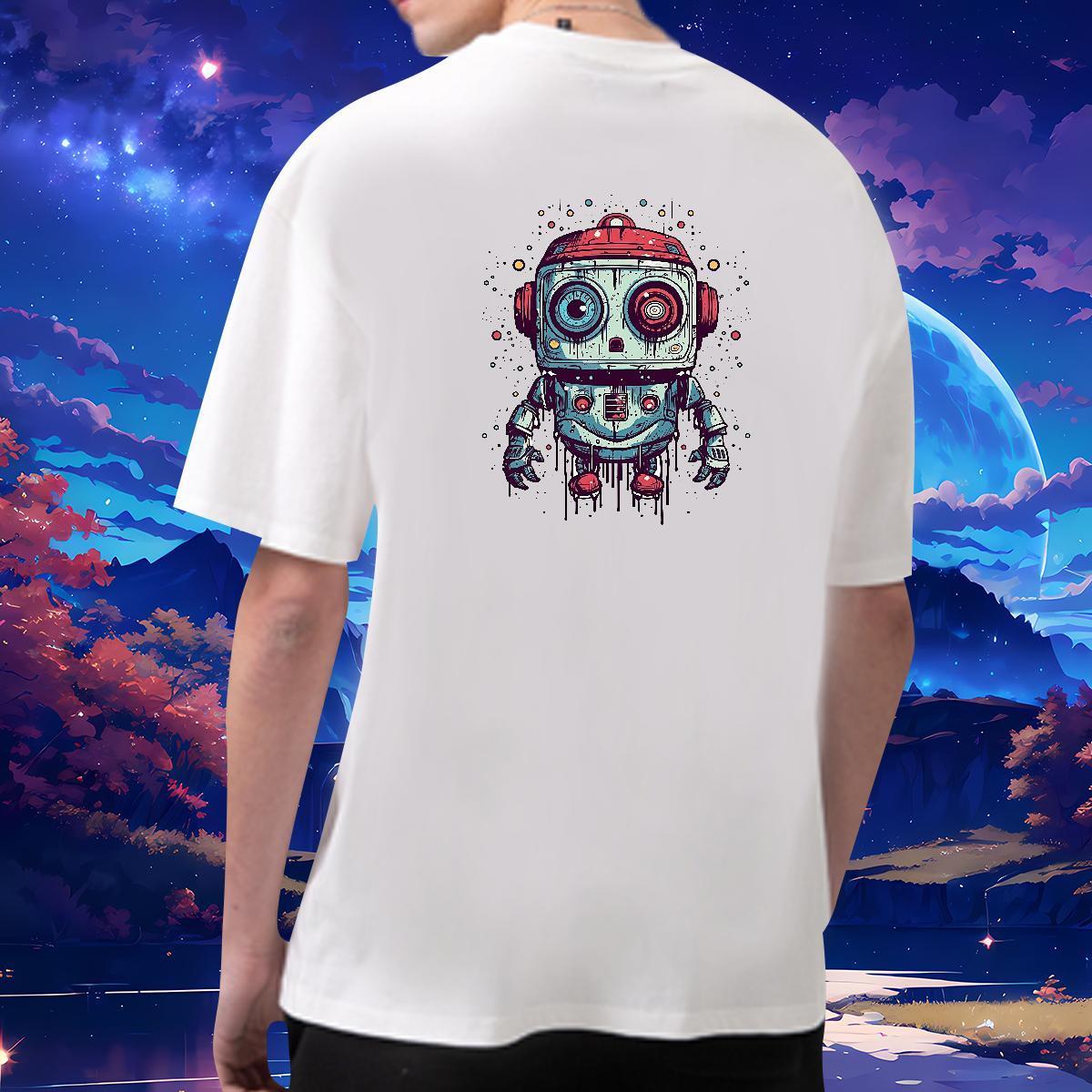 Wholesale T shirt 100% Cotton 230g ET Hip Hop White Plus Size Round Neck Short Sleeve Men Clothes T-Shirt New Top Tees