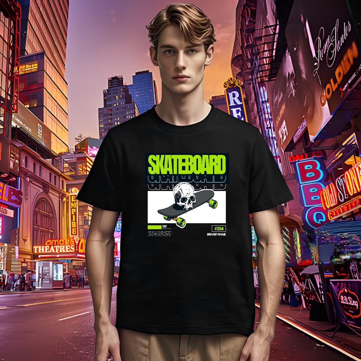 High Quality Mens T Shirts 230g Cotton skateboarding Beach Black White Crew Neck Breathable Men Tshirts DIY Clothings