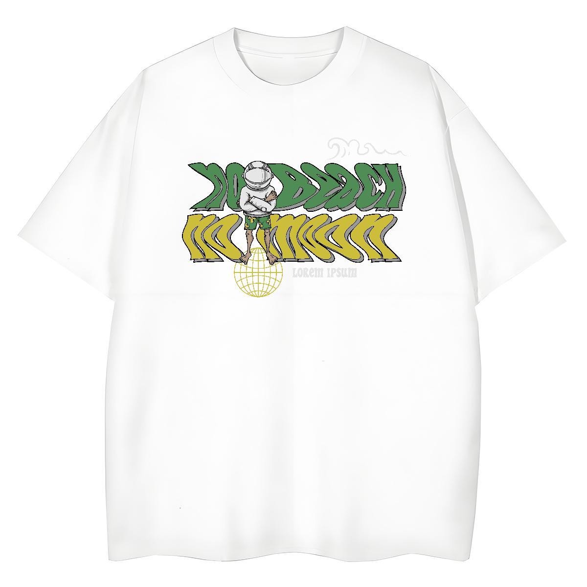 Soft Tshirt for Man Woman 230g Cotton cosmonaut Street Wear Woman T Shirts Comfortable White Plus Size Tops