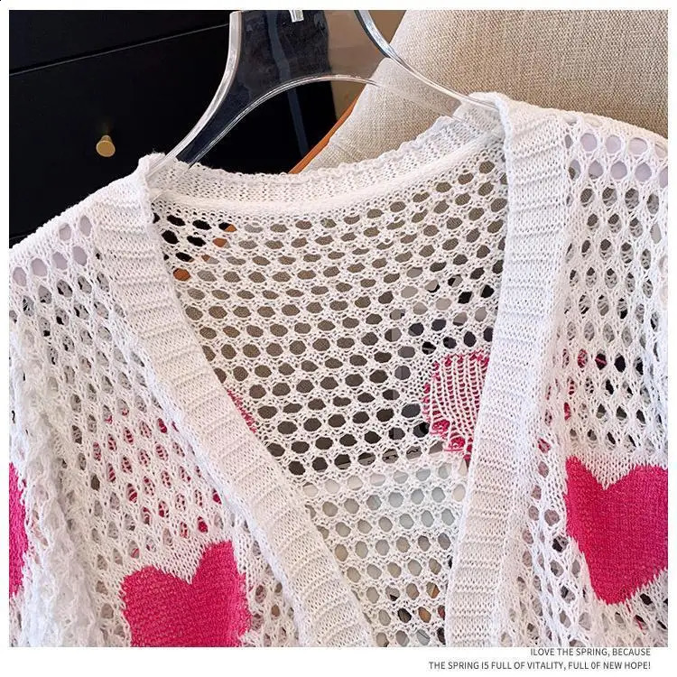 V Neck Cropped Cardigan Women Long Sleeve Twist Knitted Sweater Spring Summer Keep Cool Korean Fashion Jacket Cardigan 240824