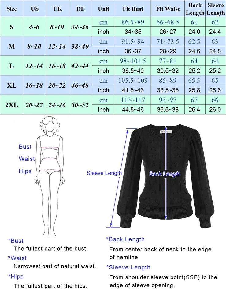 GK Women Pullover Sweater Hollowed-Out Knitting Wear Casual Lady Puffed Long Sleeve Tops Knitwear Winter Autumn T-shirts 240824