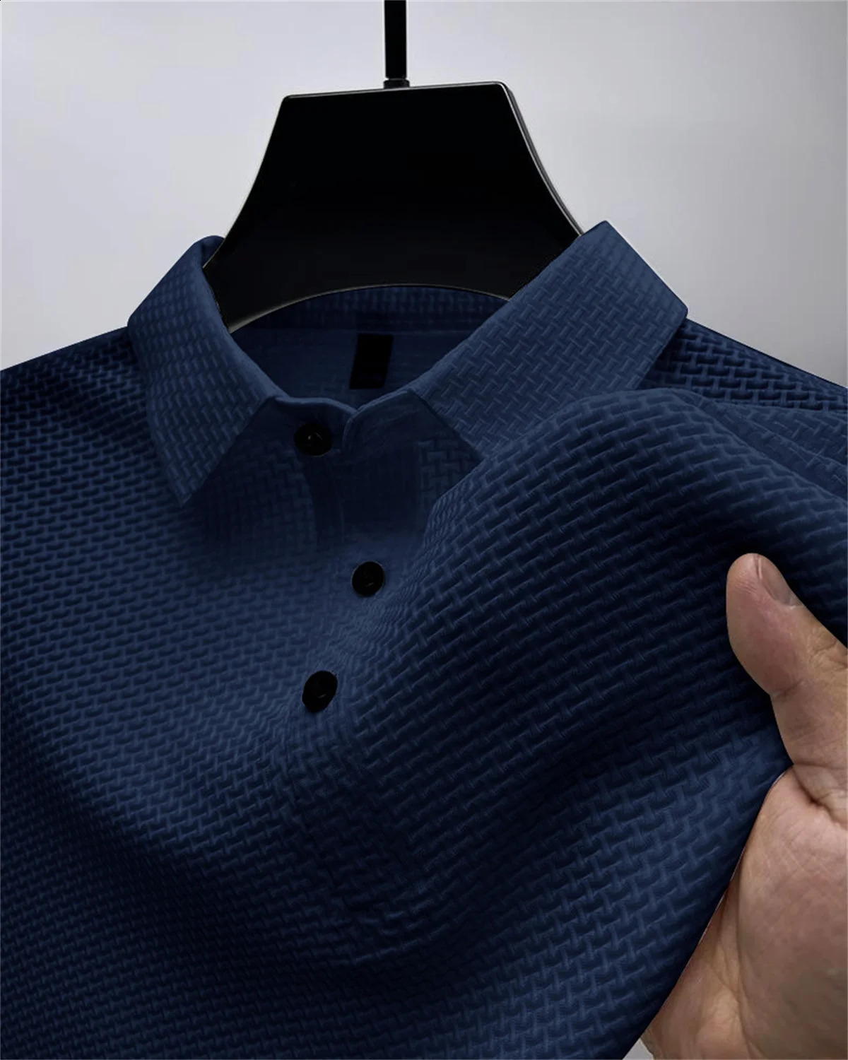 Tiki Summer Mens POLO Shirt High Quality Cool Breathable Loose Short Sleeve T Shirt Solid Color Slip POLO Shirt Flash Sales 240824