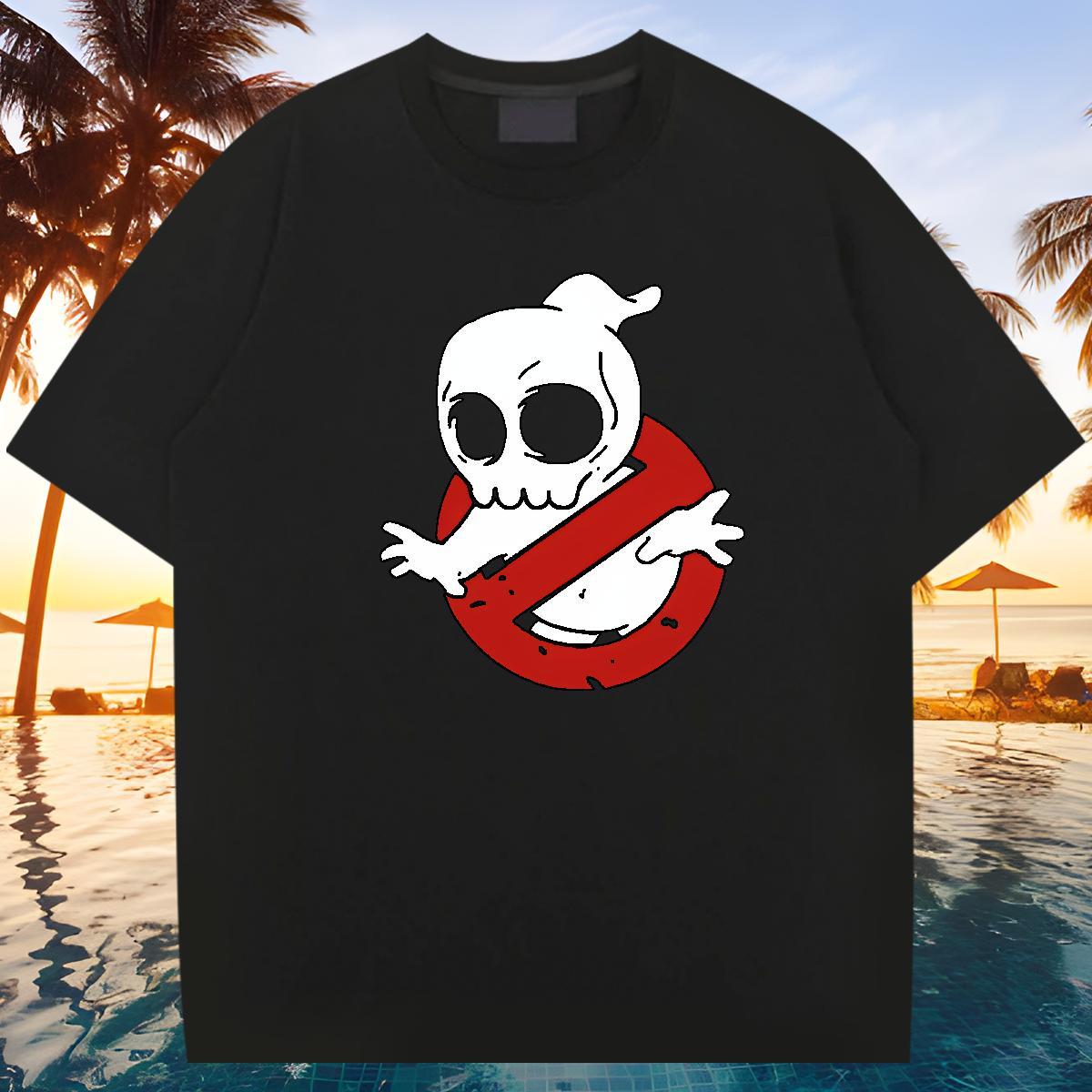 Free Shipping Mens T Shirts 230g Cotton skull Spring Summer Black White Breathable Crew Neck Tshirt for Man Woman DIY Customized Clothes