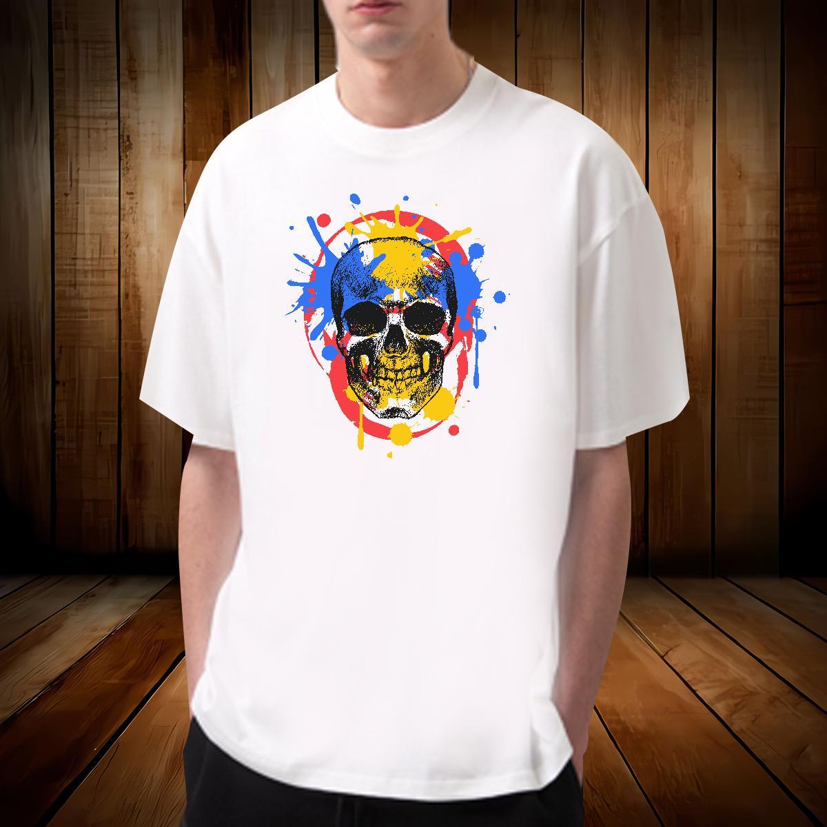 Loose Fit T shirt 100% Cotton 230g skull Sports Casual Black Oversized Breathable Short Sleeve Tshirt for Man Woman Designer Tops Tees