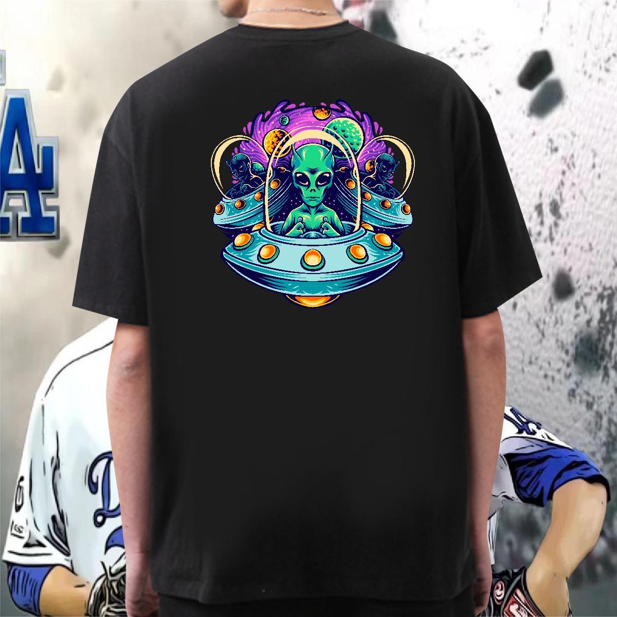 TOP Quality T Shirt For Man 100% Cotton 230g ET Sports Casual Plus Size Cartoon Crew Neck Mens Tshirts New Designer Tees Shirts