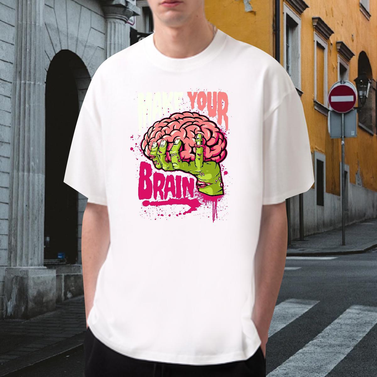 Loose Men T Shirts 230g 100% Cotton skull Hip Hop Plus Size Custom Round Neck Short Sleeve Tshirt for Man Woman Fashion Tees Shirts
