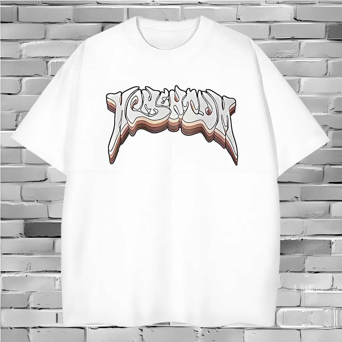 High Quality T Shirts Men 230g Cotton letter Hip Hop White Plus Size Crew Neck Men Tops Tees Designer Fashion Tee Shirt