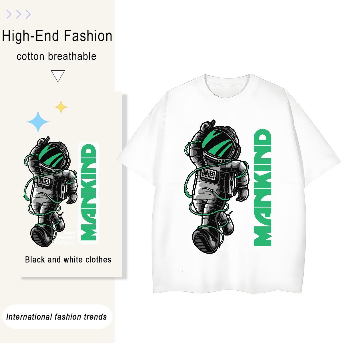 Female Womens Tshirts 100% Cotton 230g universe Outdoor T-Shirts for Women Breathable Crew Neck DIY Anime Printed Tops