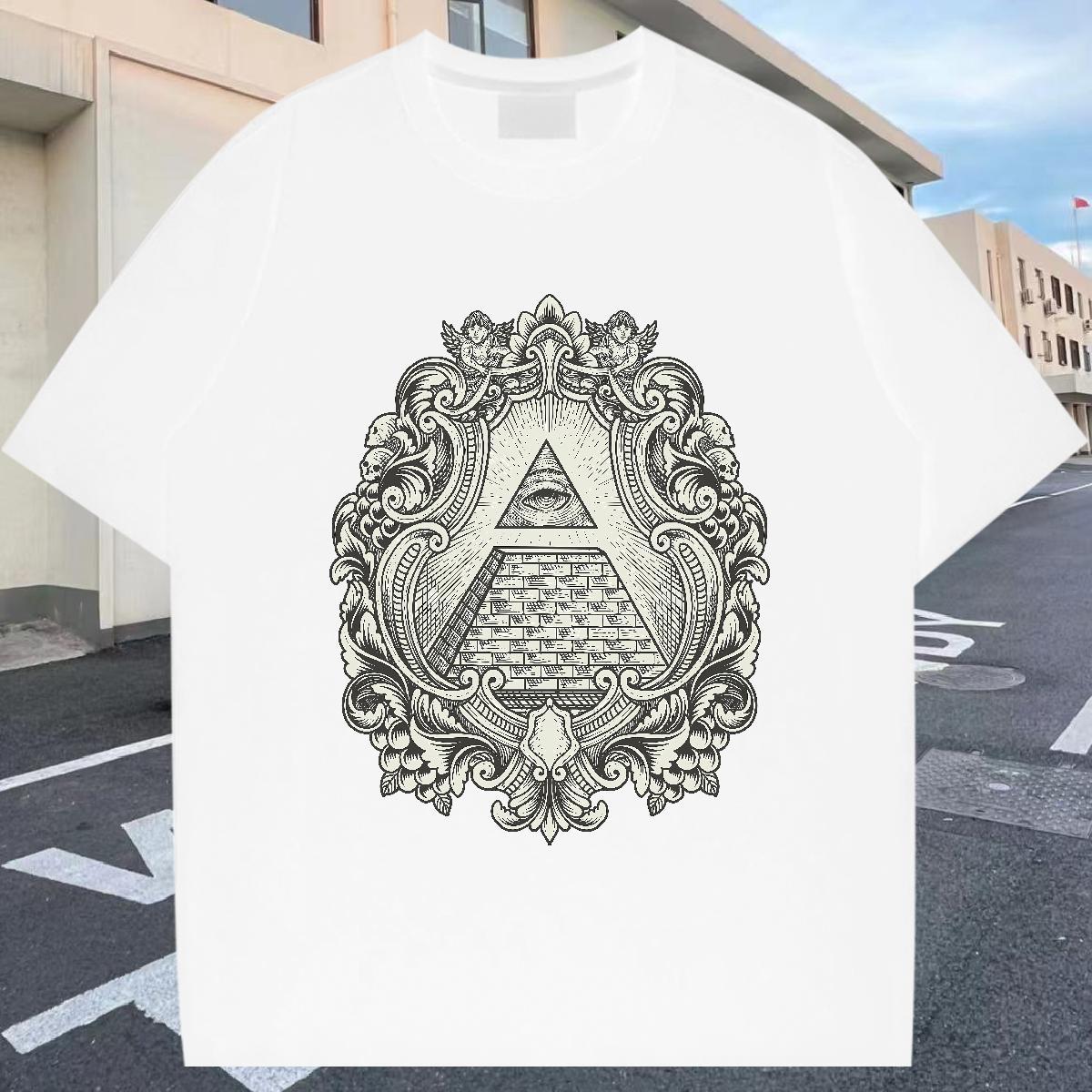 Cool T Shirt For Man 230g Pure Cotton eye of the devil Home Outdoor DIY Anime O-Neck Short Sleeve Mens Tshirts Fashion Clothings