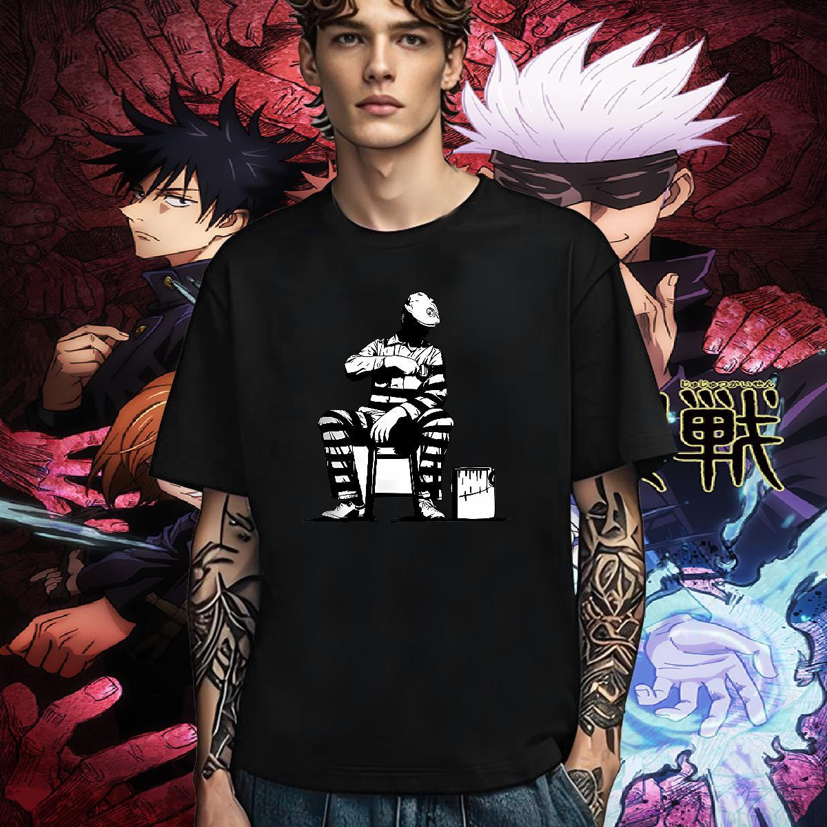 Unisex Mens T Shirts 230g Pure Cotton character Outdoor Anime Print Breathable Soft Men Tops Tees Wholesale Clothes