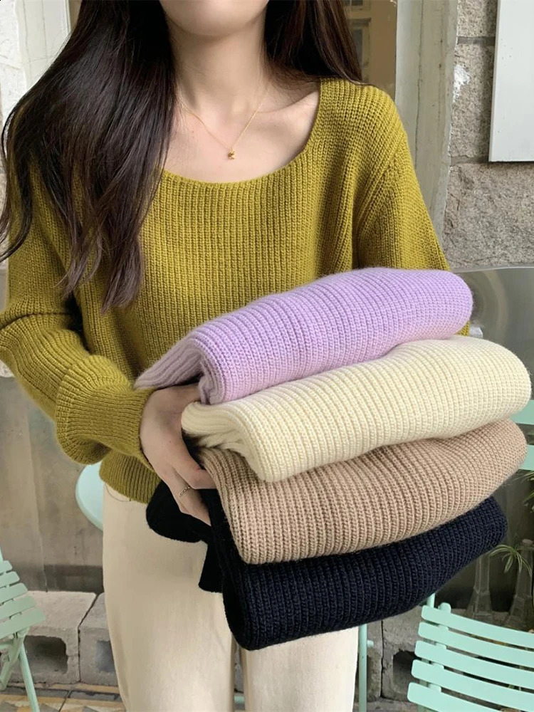 Vintage Harajuku Lantern Long Sleeve Women Sweater Casual Korean Autumn Winter Knitwear Soft Warm Tops Chic Femme Sweater 240824