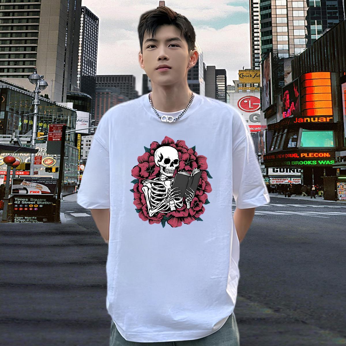 Designer T shirt 230g 100% Cotton rose Street Custom Big Size Breathable Crew Neck Men Tshirts Fashion Tops