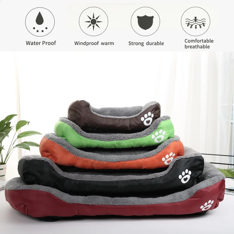 Large Square Nest S-3XL Pet Large Dog Bed for Small Medium Dogs Soft Fleece Nest Big Dog Sofa Bed Winter Warm Cat House for Pet 240824