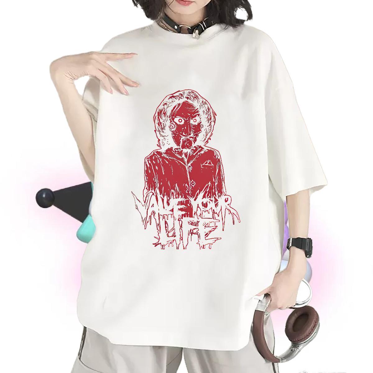 Free Shipping Tshirt for Man Woman 230g Cotton scary Sport T-Shirts Crew Neck Breathable Cartoon Anime Polos