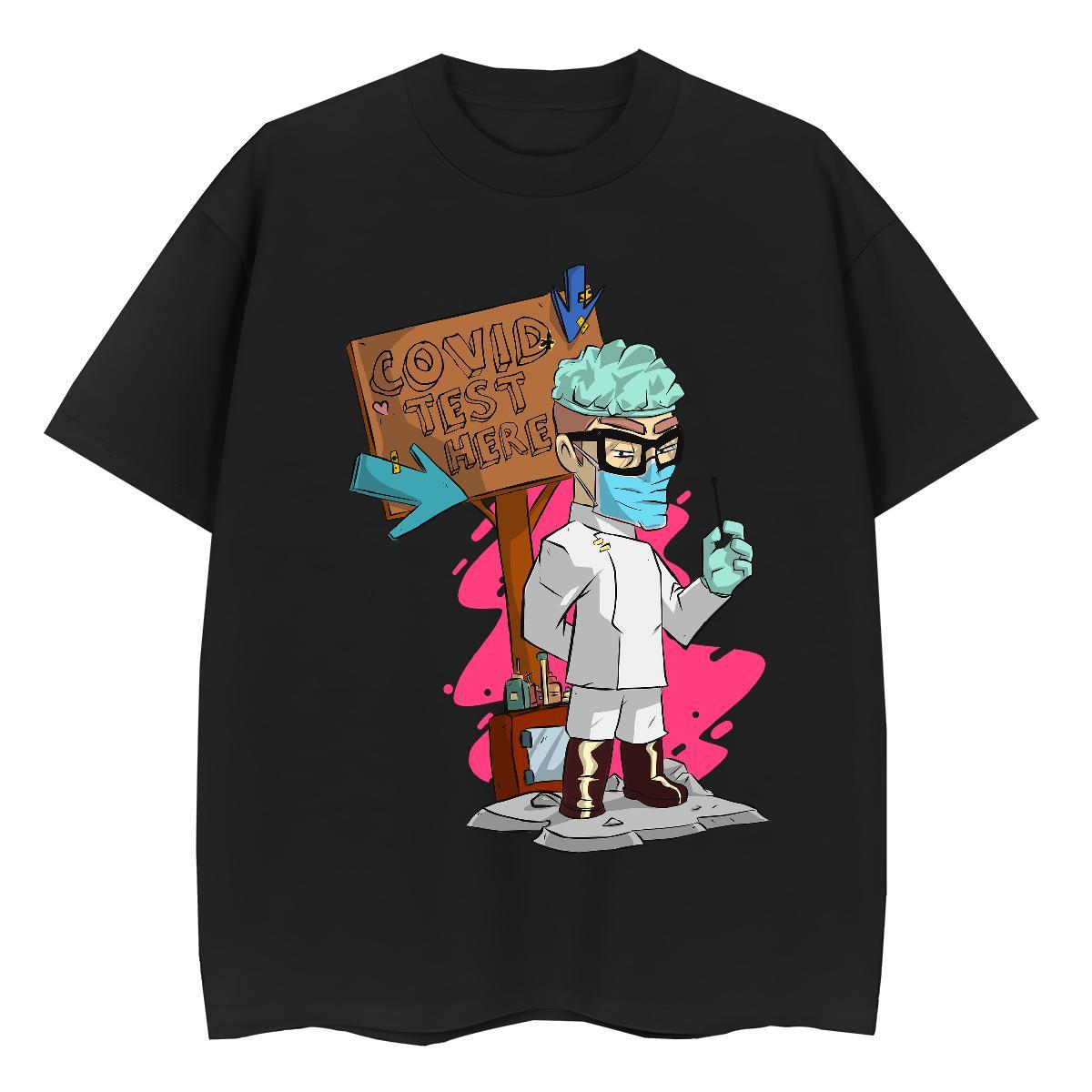 Soft T Shirt For Man 100% Cotton 230g portrait High Street Hip Hop Anime Print Breathable Couples T Shirts Fashion Design Top Tees