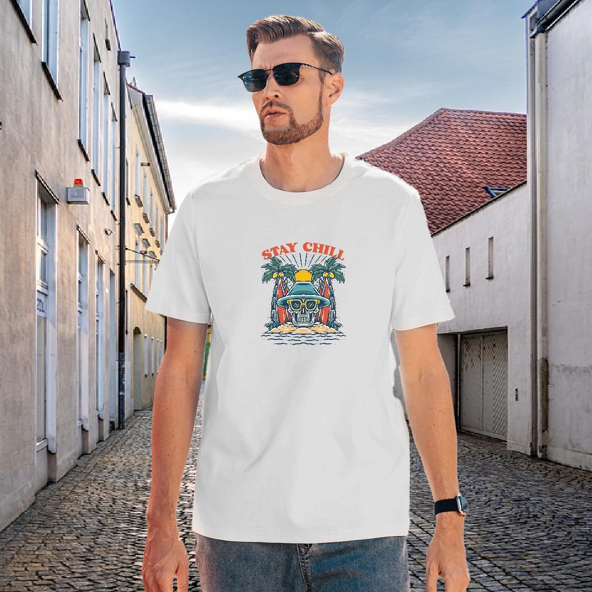 Designer T shirt 230g 100% Cotton skull Spring Summer Asian Size Pure Cotton Couples T Shirts Wholesale Polos