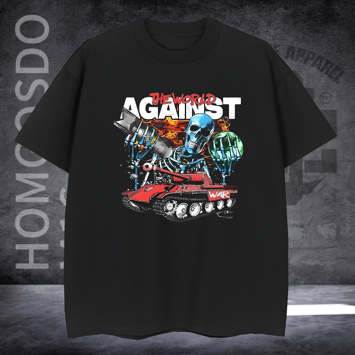 Brand Men T Shirts 230g 100% Cotton skull Street Casual Oversized Breathable Men Tshirts Wholesale Top Tees