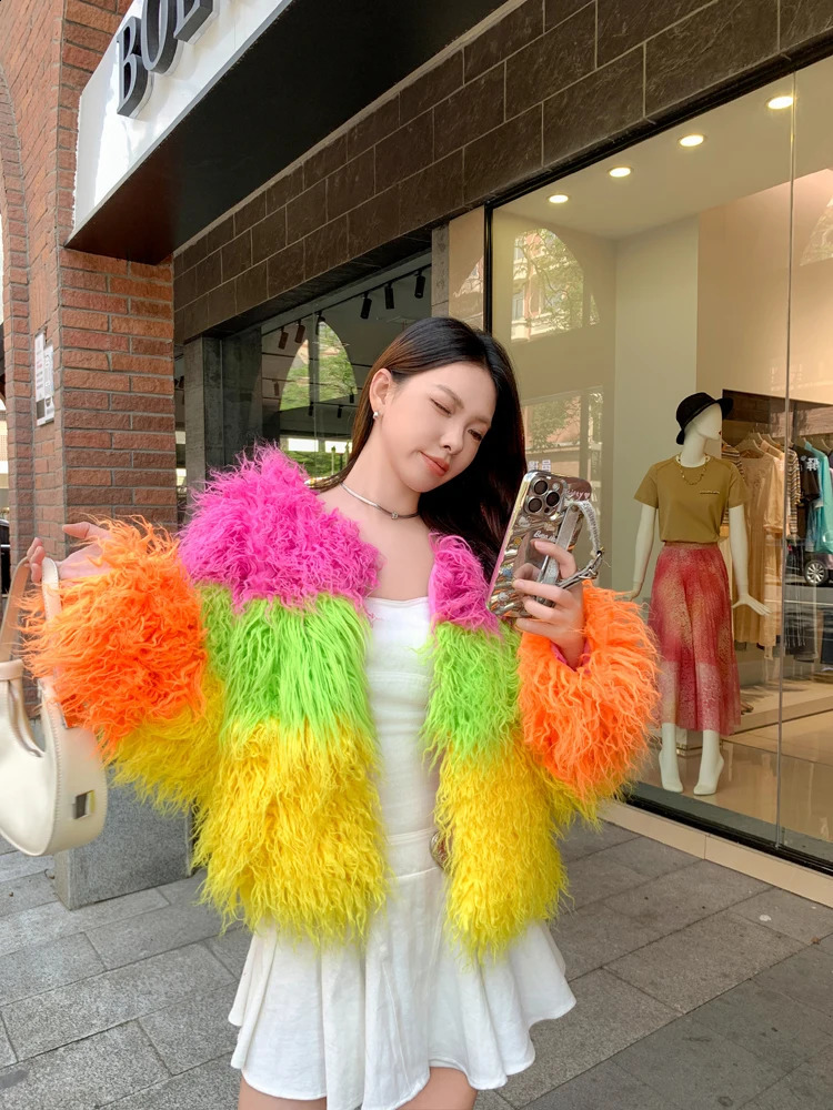 Original n Color Artificial Fur Coat Womens Jacket Fury Winter Factory Direct Sales 240824