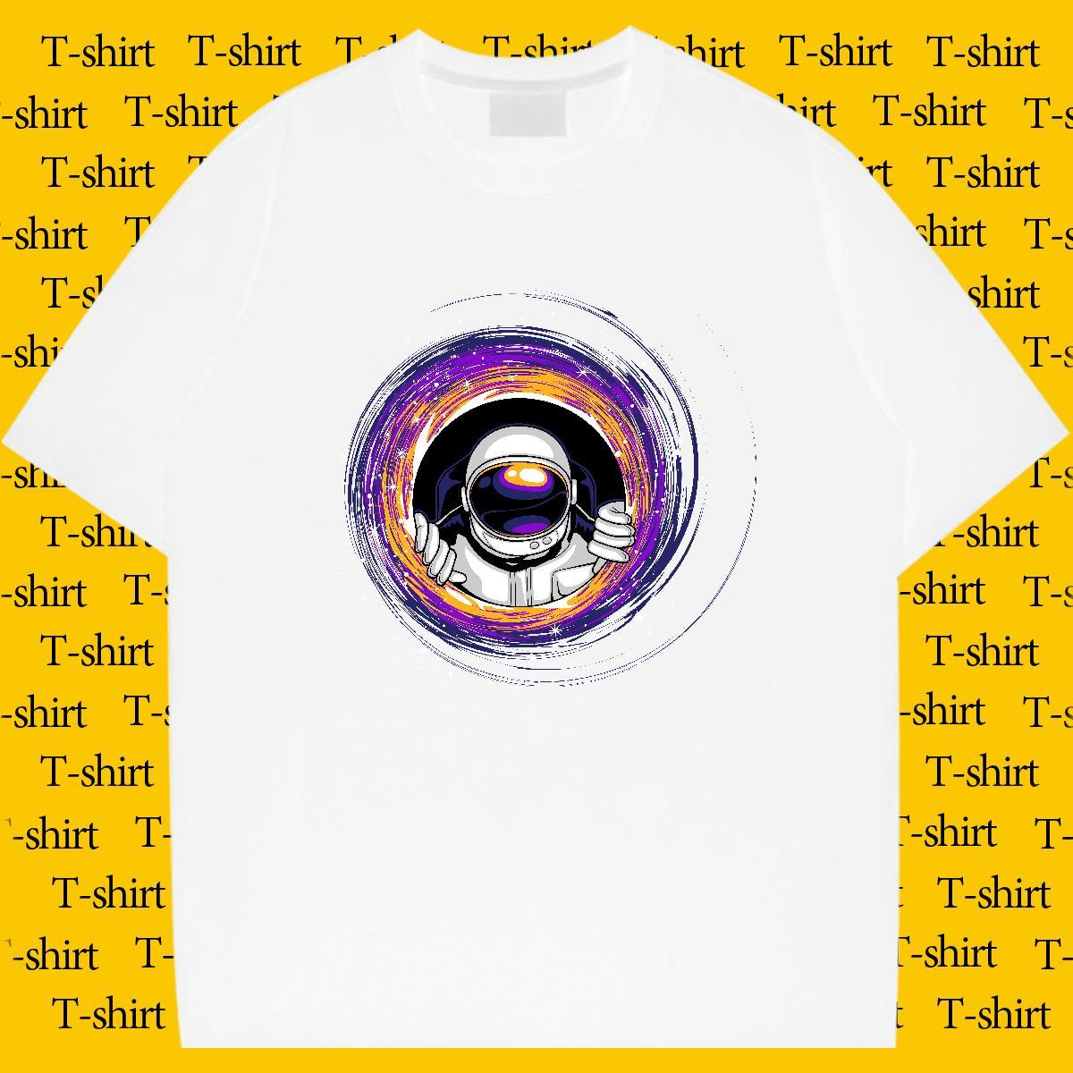 Classic Men T Shirts 100% Cotton 230g spaceman Summer Casual Asian Size Short Sleeve O-Neck Men Clothes T-Shirt 2024 New Tops Shirt