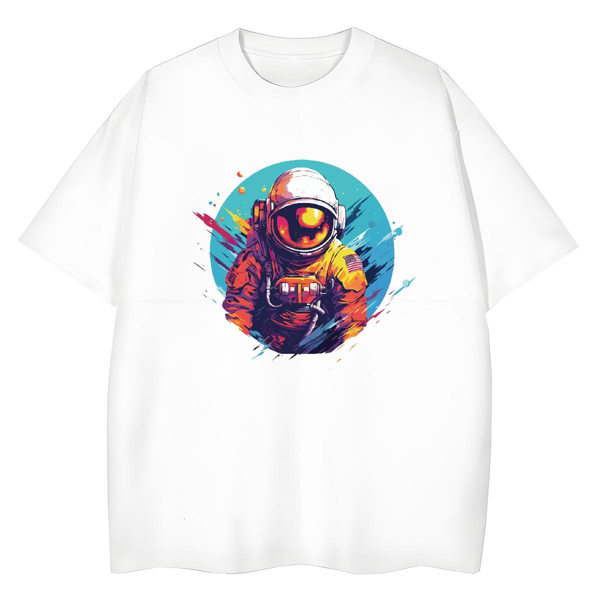 Comfortable Womens Tshirts 230g Cotton universe Street Wear Woman T Shirts Breathable Short Sleeve Custom Cartoon Tee Shirt