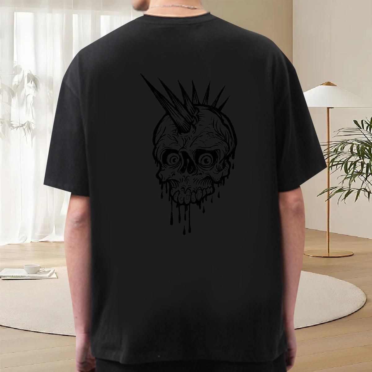 Wholesale T-Shirts 230g Pure Cotton skull High Street Hip Hop Oversized 4XL Breathable Crew Neck Tshirts Designer Fashion Tops Tees